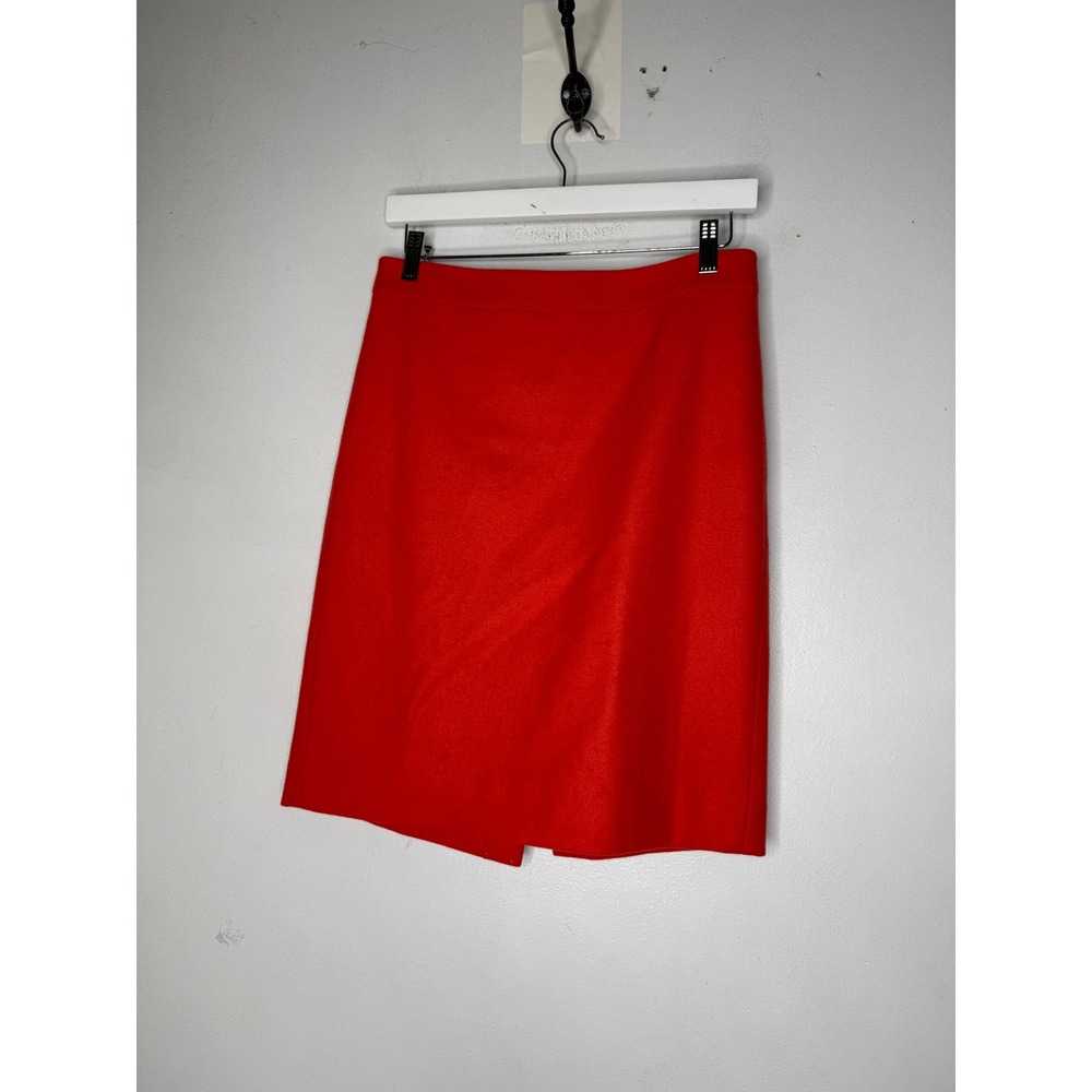 J.Crew Red Wool Blend Pencil Skirt Style 46575 Size 4 Professional Career